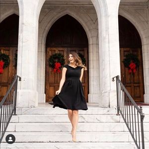 Gal meets glam black cocktail dress